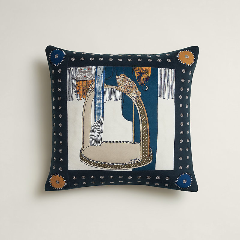 クッション 《高官の鞍・エトリエ》 PM - ブルー | Hermès - エルメス